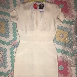 Hervé Leger Ivory bandage dress